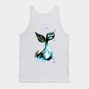 Hand drawn whale tail Tank Top